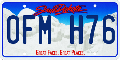 SD license plate 0FMH76