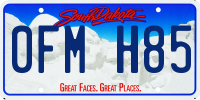 SD license plate 0FMH85