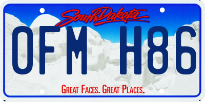SD license plate 0FMH86