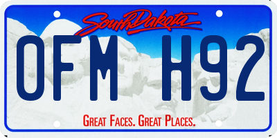 SD license plate 0FMH92