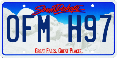 SD license plate 0FMH97