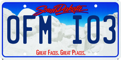 SD license plate 0FMI03
