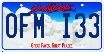 SD license plate 0FMI33