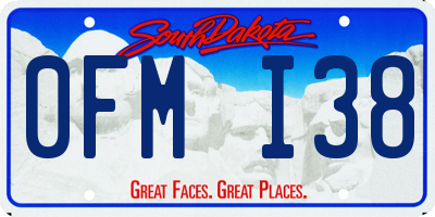 SD license plate 0FMI38