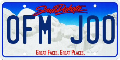 SD license plate 0FMJ00