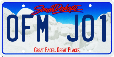 SD license plate 0FMJ01