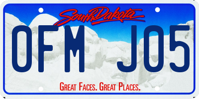 SD license plate 0FMJ05