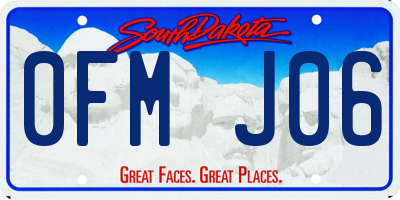 SD license plate 0FMJ06