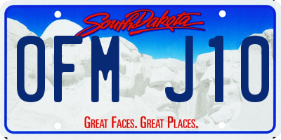 SD license plate 0FMJ10