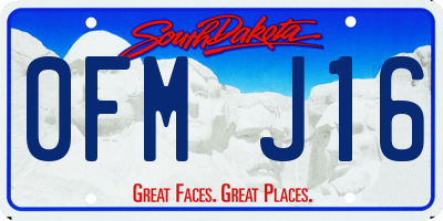 SD license plate 0FMJ16