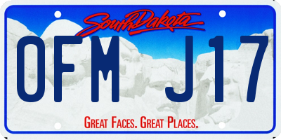 SD license plate 0FMJ17