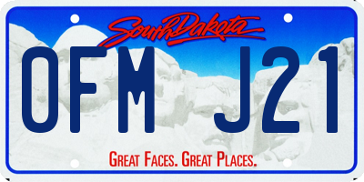 SD license plate 0FMJ21