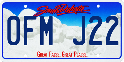 SD license plate 0FMJ22