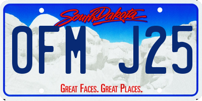 SD license plate 0FMJ25