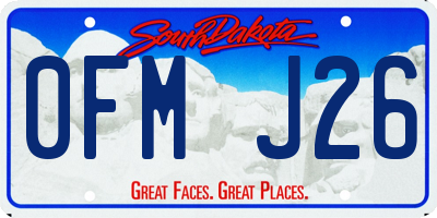SD license plate 0FMJ26