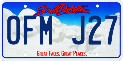 SD license plate 0FMJ27