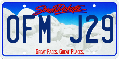 SD license plate 0FMJ29