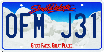 SD license plate 0FMJ31