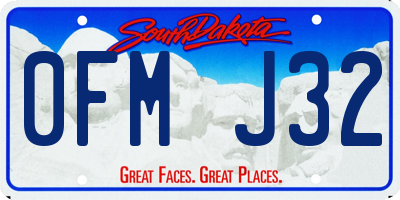 SD license plate 0FMJ32