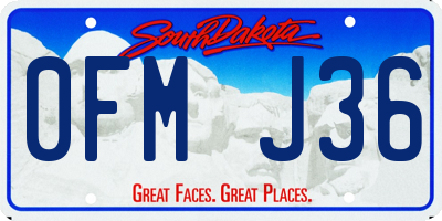 SD license plate 0FMJ36