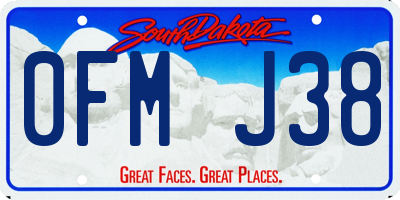 SD license plate 0FMJ38