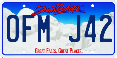 SD license plate 0FMJ42
