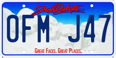 SD license plate 0FMJ47