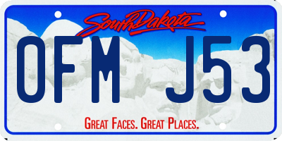 SD license plate 0FMJ53