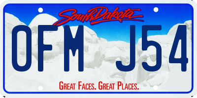 SD license plate 0FMJ54