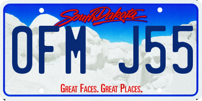 SD license plate 0FMJ55