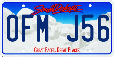 SD license plate 0FMJ56