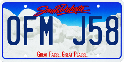 SD license plate 0FMJ58