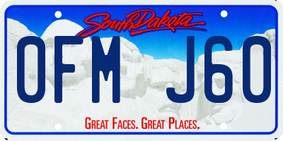 SD license plate 0FMJ60