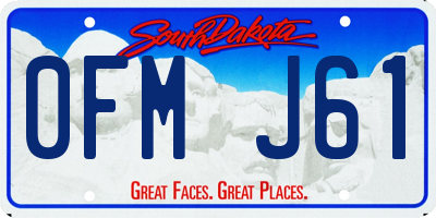 SD license plate 0FMJ61