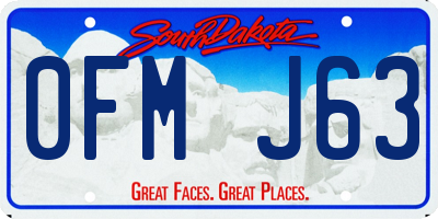SD license plate 0FMJ63