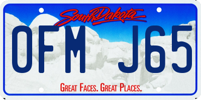 SD license plate 0FMJ65