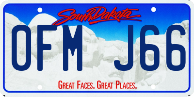 SD license plate 0FMJ66
