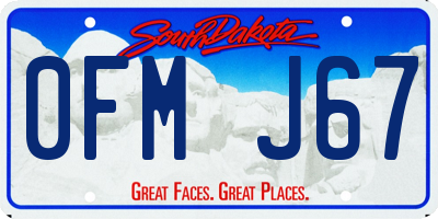 SD license plate 0FMJ67
