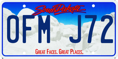 SD license plate 0FMJ72