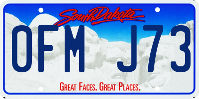 SD license plate 0FMJ73