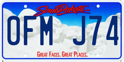 SD license plate 0FMJ74