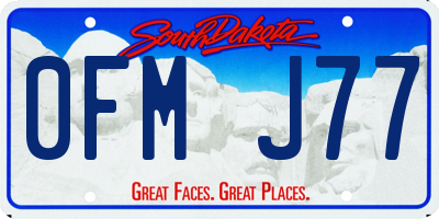 SD license plate 0FMJ77