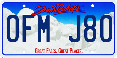 SD license plate 0FMJ80
