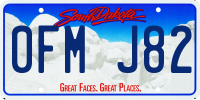 SD license plate 0FMJ82