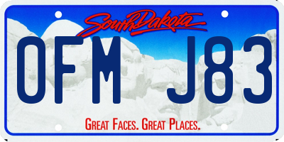 SD license plate 0FMJ83