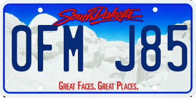 SD license plate 0FMJ85