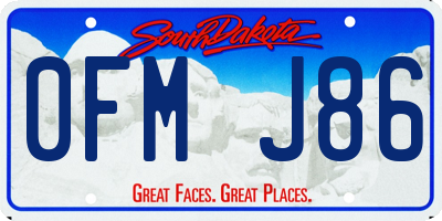 SD license plate 0FMJ86