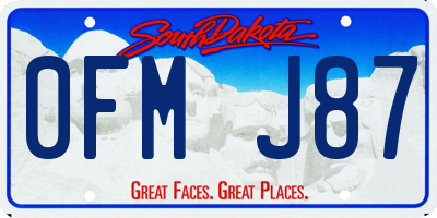 SD license plate 0FMJ87