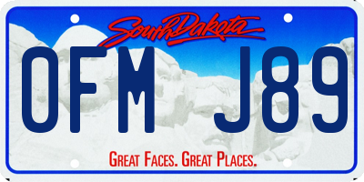 SD license plate 0FMJ89