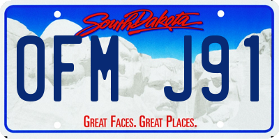 SD license plate 0FMJ91